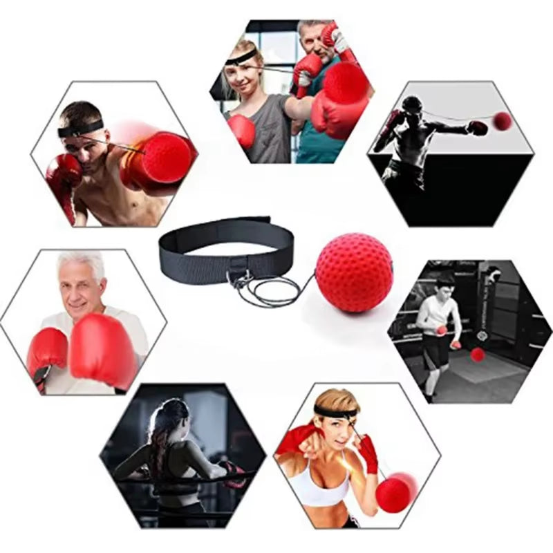 Boxing Ball Reflex Speed Training with Headband Boxing Punching Balls Hand Eye Coordination Fitness Martial Arts Supplies